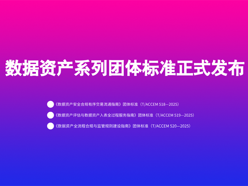 中道(dào)恒福牽頭編制(zhì)的(de)數(shù)據資産系列團體(tǐ)标準正式發布